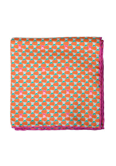 ORANGE BUTTERFLY SILK POCKET SQUARE