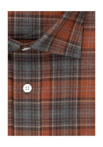ORANGE GREY MULTI CHECK TWILL