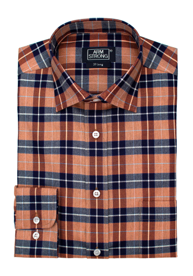 ORANGE NAVY CHECK TWILL