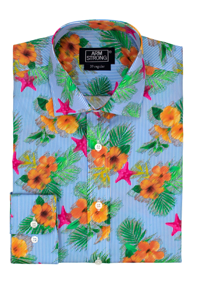 ORANGE PARADISE FLOWER POPLIN