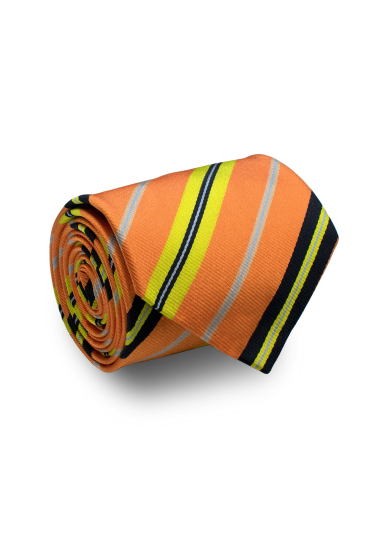 ORANGE STRIPE SILK TIE