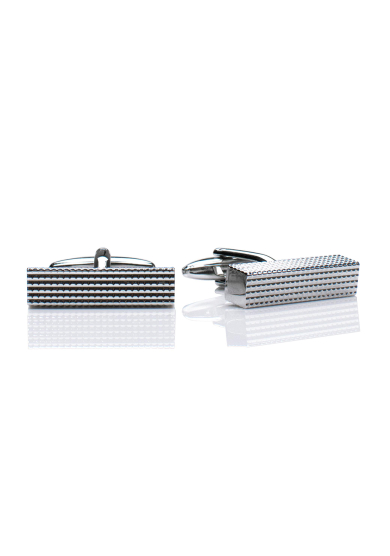 CHROME PATTERN BAR CUFF LINK