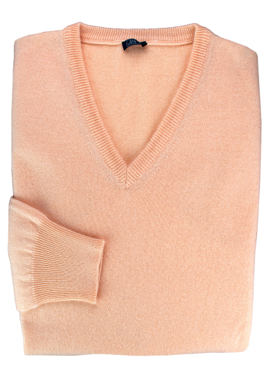 APRICOT CASHMERE V-NECK SWEATER