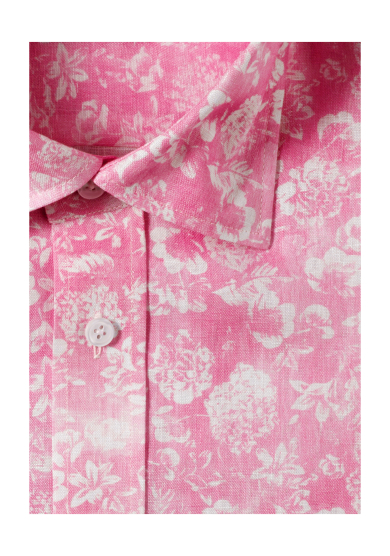 PINK FLOWER PRINTED LINEN