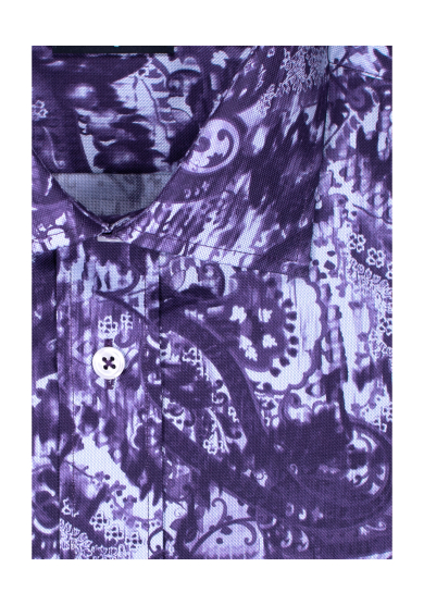 PURPLE LIGHT BLUE PAISLEY PRINTED OXFORD