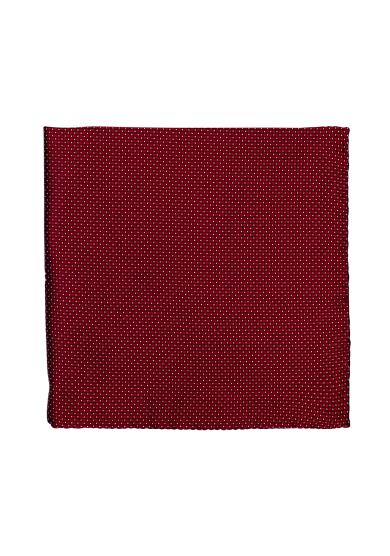 RED WHITE DOT SILK POCKET SQUARE