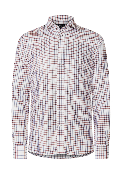 NAVY RED CHECK OXFORD