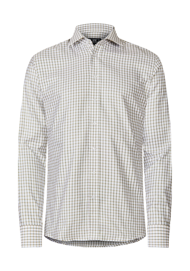 GREEN GREY CHECK OXFORD