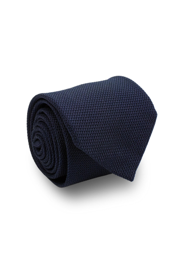 NAVY GRENADINE SILK TIE