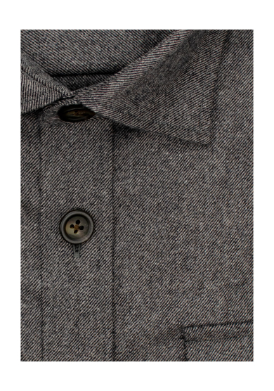 BROWN GREY OVERSHIRT WOOL CASHMERE TWILL