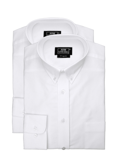 WHITE HEAVY OXFORD 2-PACK