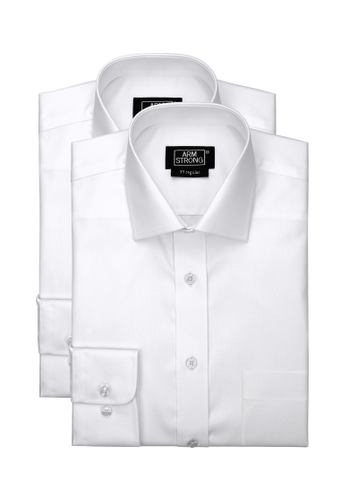 WHITE PINPOINT OXFORD 2-PACK