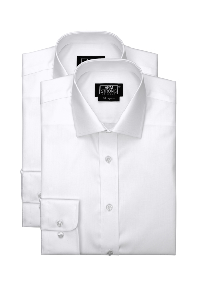 WHITE PINPOINT OXFORD 2-PACK