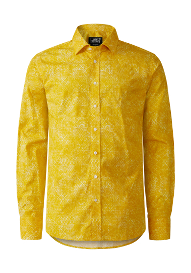 YELLOW PATCHWORK PRINTED POPLIN