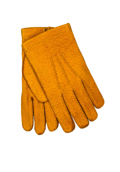 YELLOW PECCARY UNLINED GLOVES