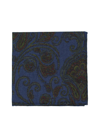JEANS BLUE BIG PAISLEY POCKET SQUARE