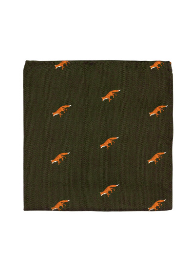 GREEN FOX POCKET SQUARE