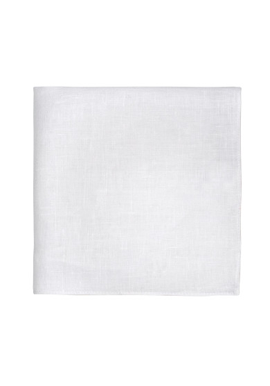 WHITE LINEN POCKET SQUARE