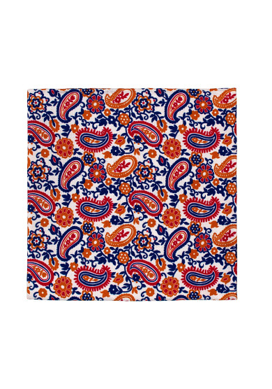 RED PAISLEY SILK POCKET SQUARE