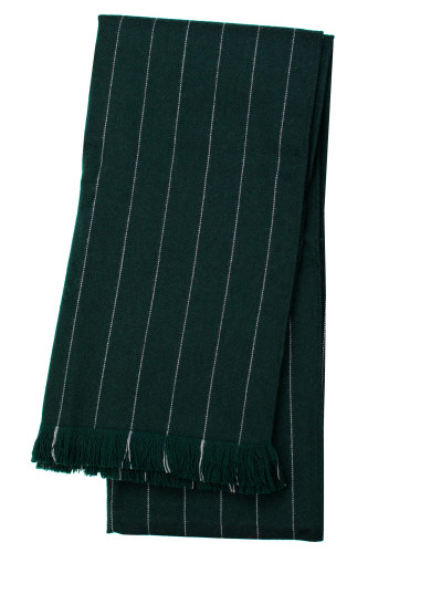 GREEN GRAY PINSTRIPE WOOL SCARF