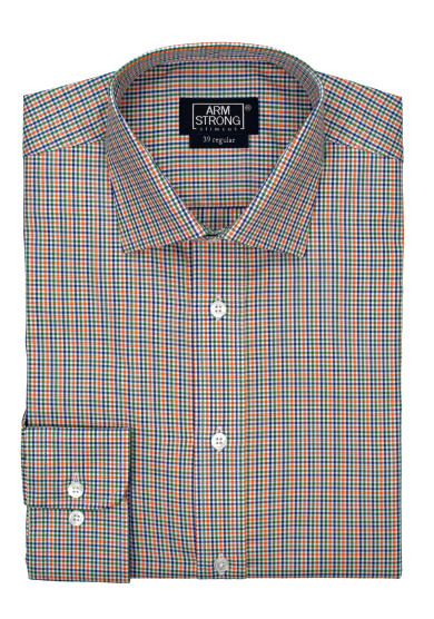 ORANGE NAVY GREEN CHECK TWILL