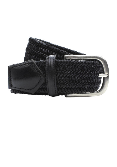 BLACK BRAIDED STRETCH BELT