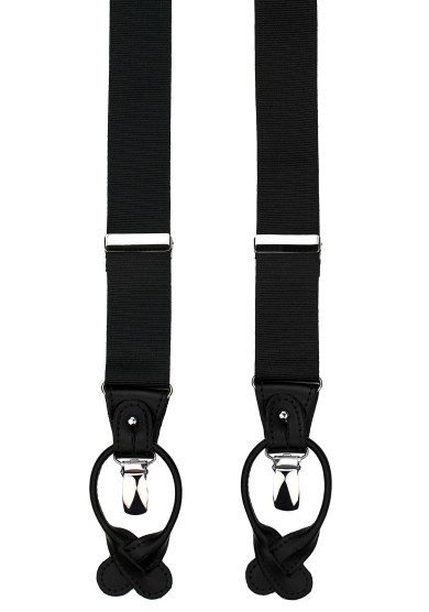 BLACK RIBBED SUSPENDERS
