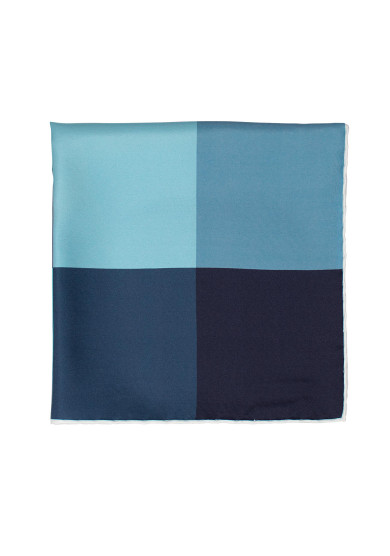 BLUE PATCHWORK POCKET SQUARE