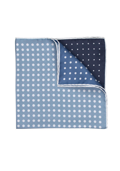 BLUE DOT PATCHWORK POCKET SQUARE