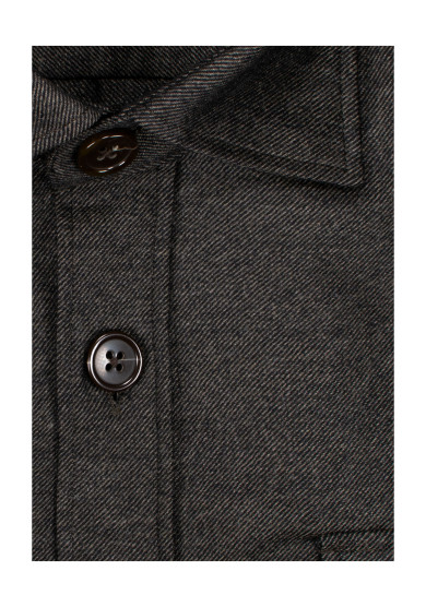 BROWN OVERSHIRT WOOL CASHMERE TWILL