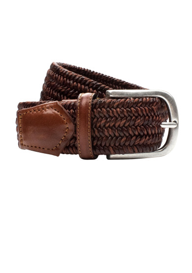BROWN BRAIDED STRETCH BELT