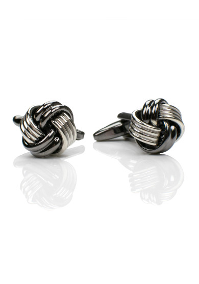 CHROME DARK KNOT CUFF LINK