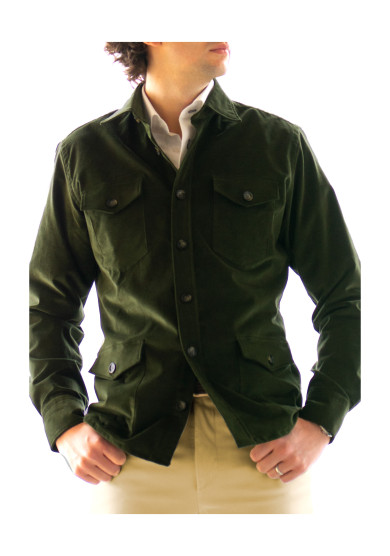 GREEN VELVET OVERSHIRT