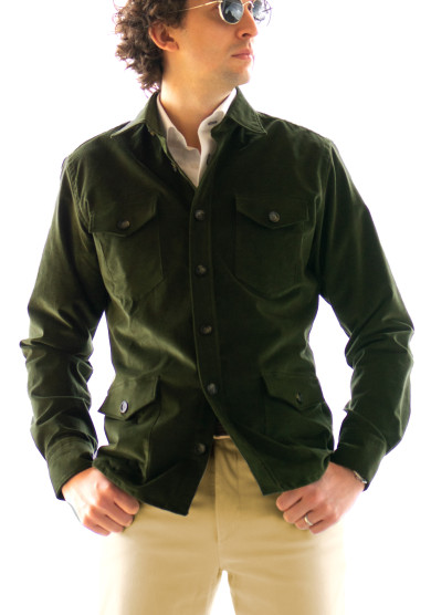 GREEN VELVET OVERSHIRT