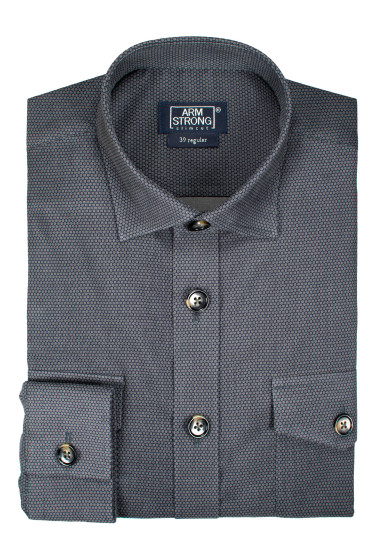 GREY PRINTED OVERSHIRT VELLUTO
