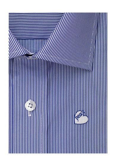 NAVY MINISTRIPE PRINTED POPLIN