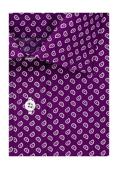 PURPLE PAISLEY PRINTED POPLIN