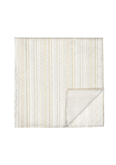 WHITE GLITTER STRIPE POCKET SQUARE
